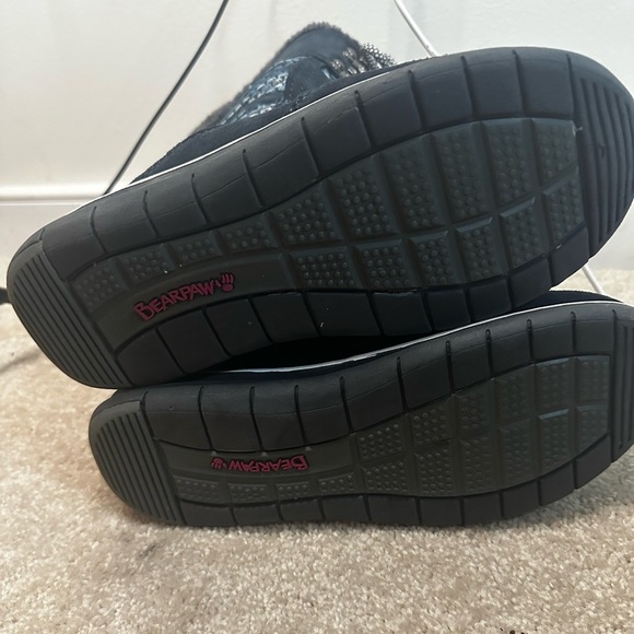 Bearpaw Tall Knit & Suede Winter Snow Boots Women’s 8 Blue Patterned Lace-Up - Picture 9 of 13